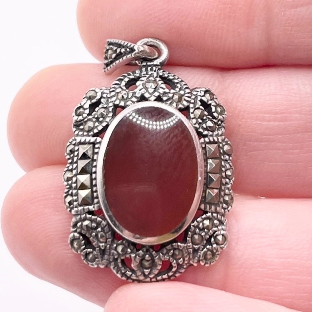 Carnelian 925 Sterling Silver Pendant